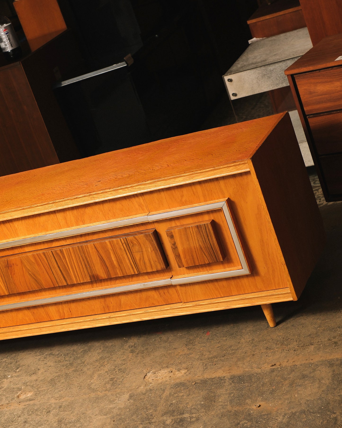 MCM Vintage Oak & Rosewood Credenza