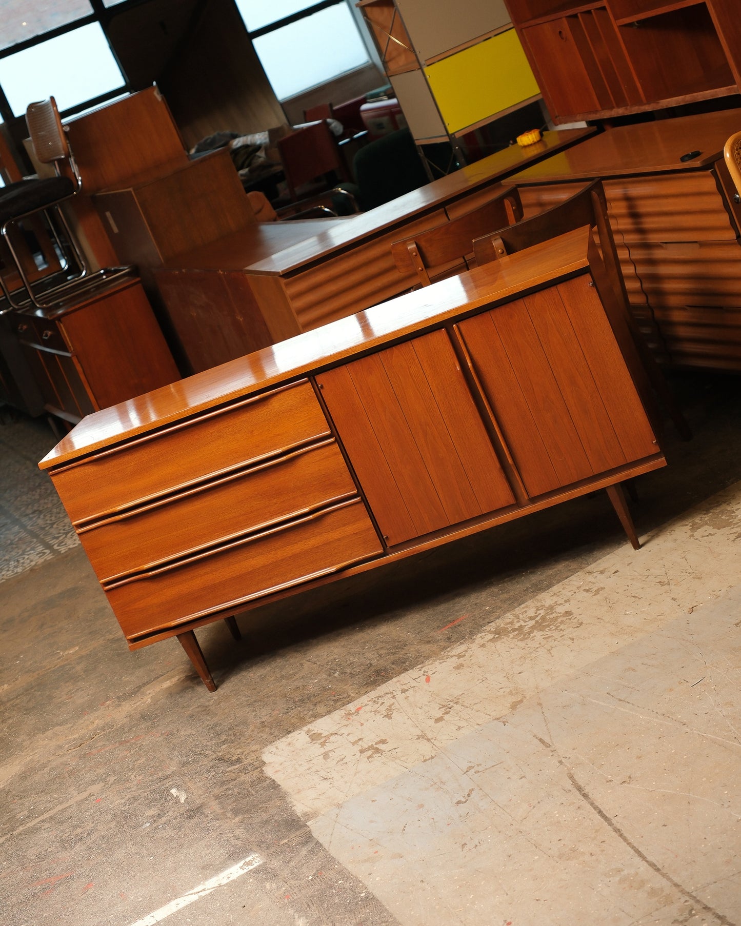MCM Modernist Restored Walnut Sideboard