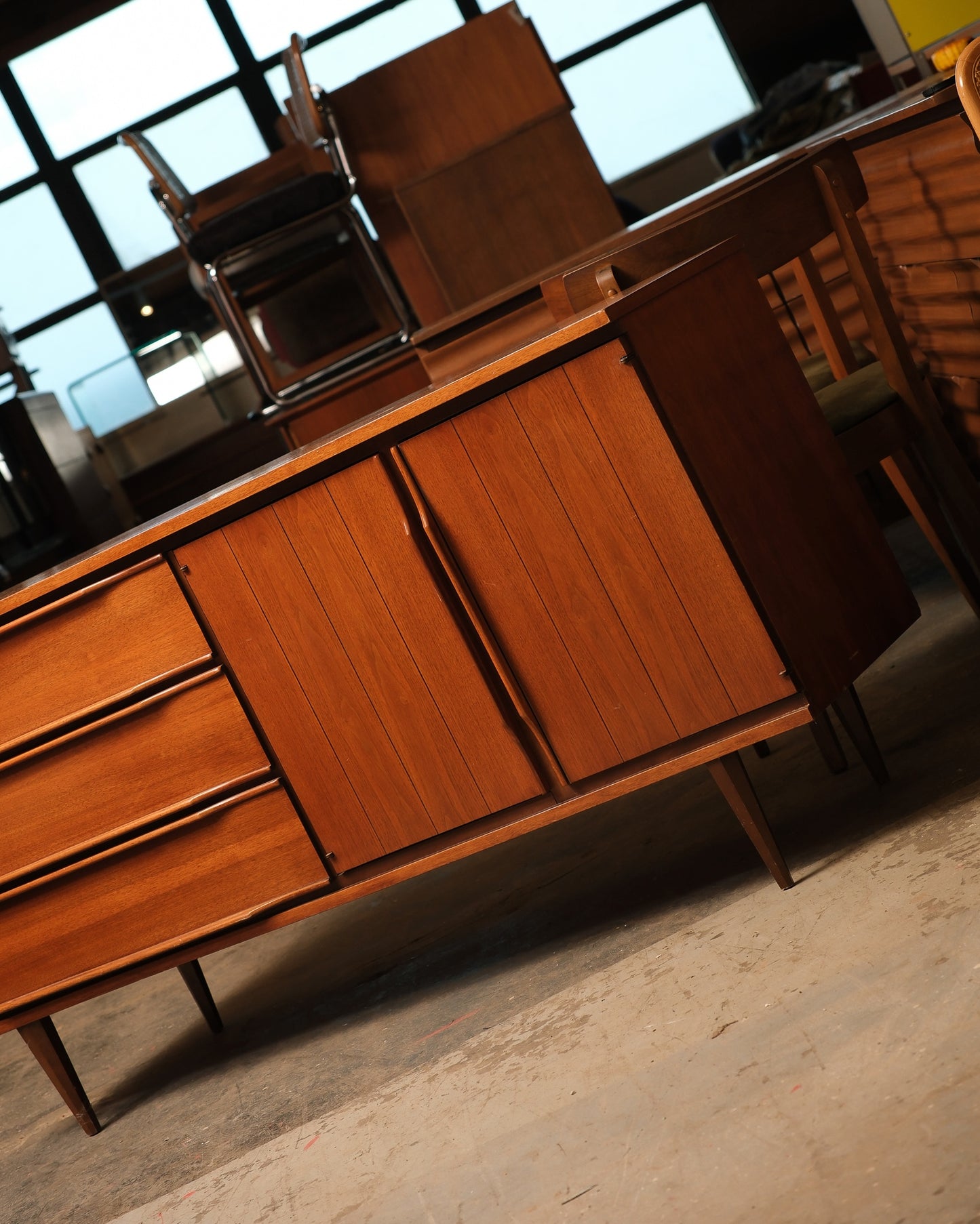 MCM Modernist Restored Walnut Sideboard