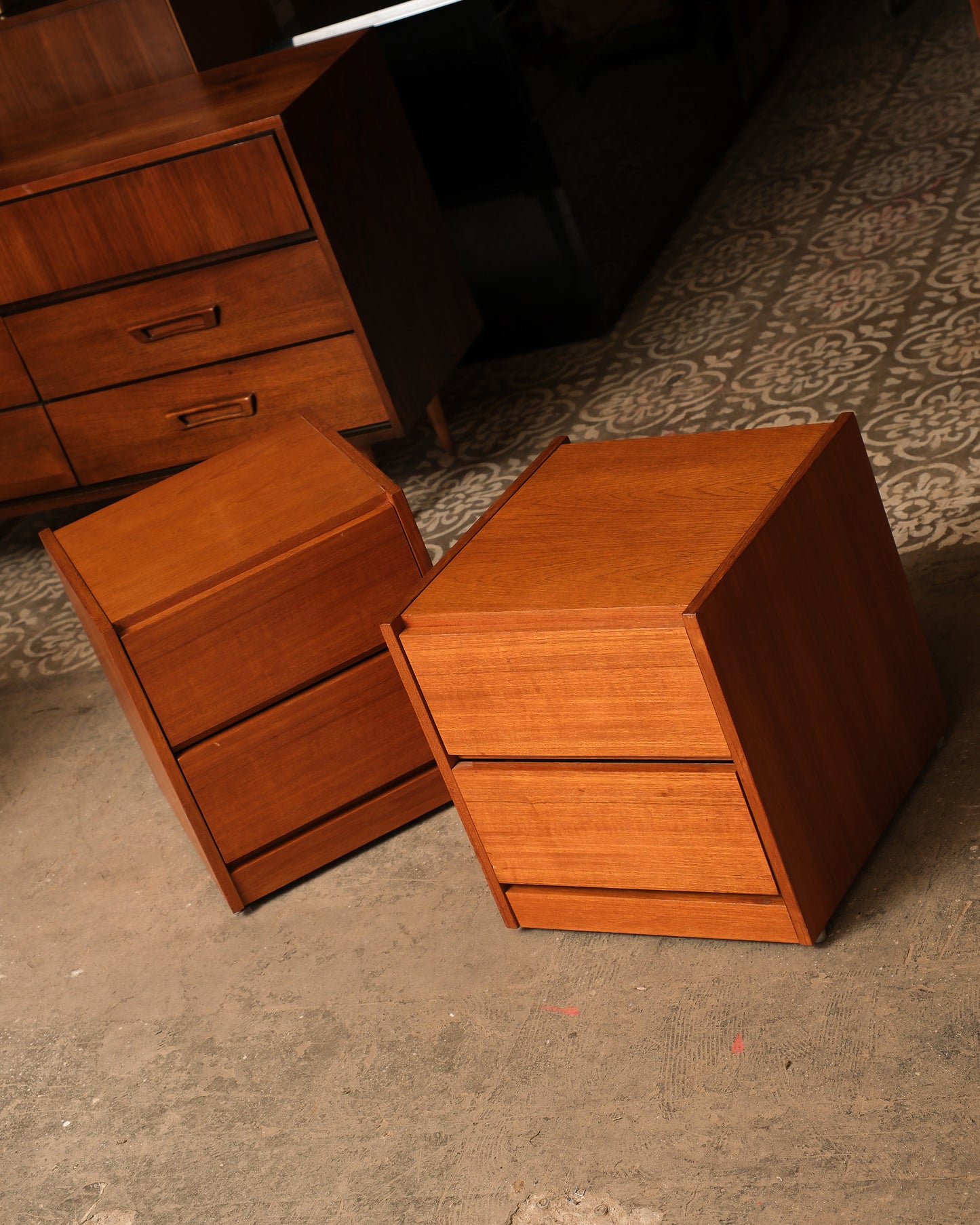 MCM Teak Nightstand Set