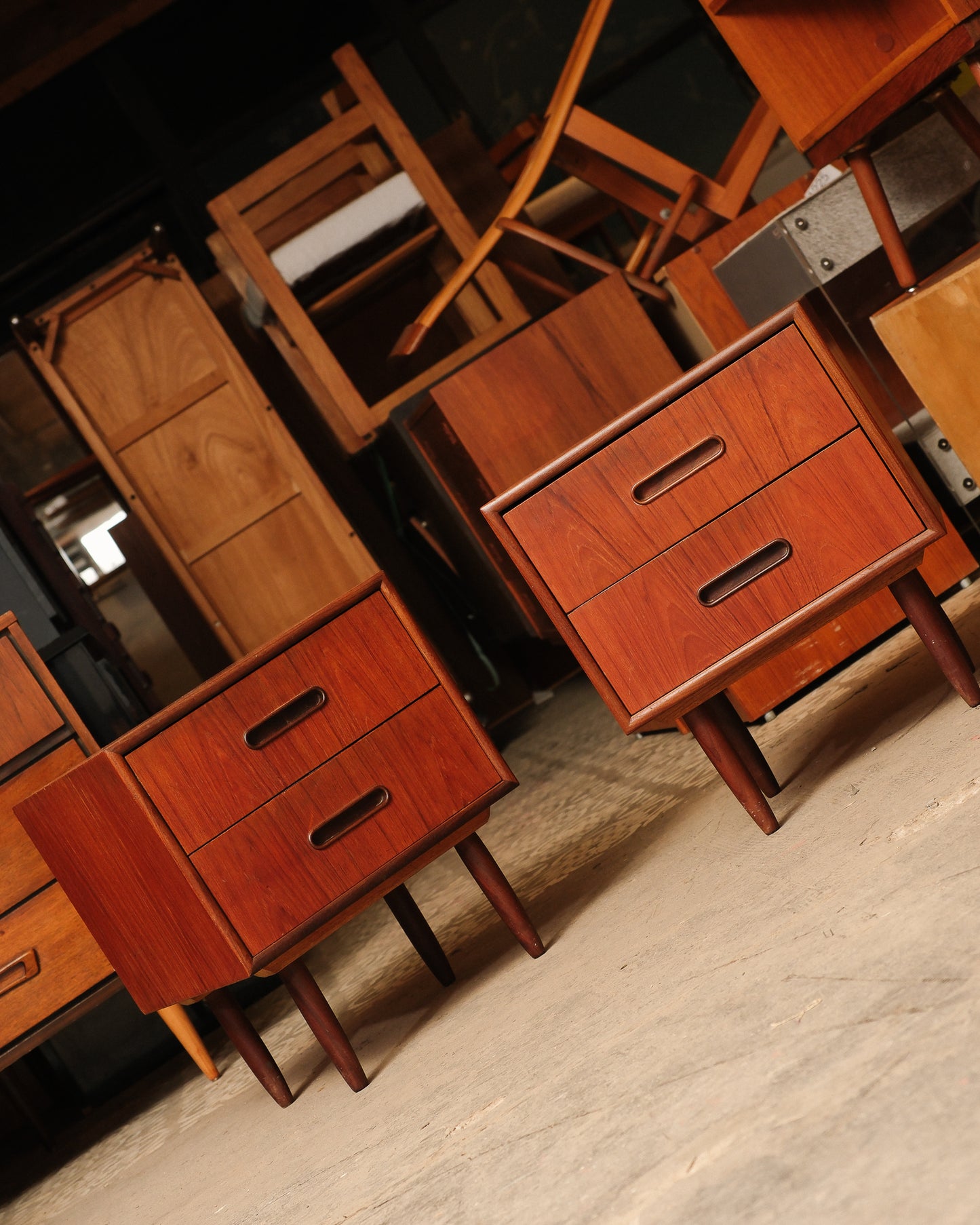 MCM Dark Walnut Nightstand Set
