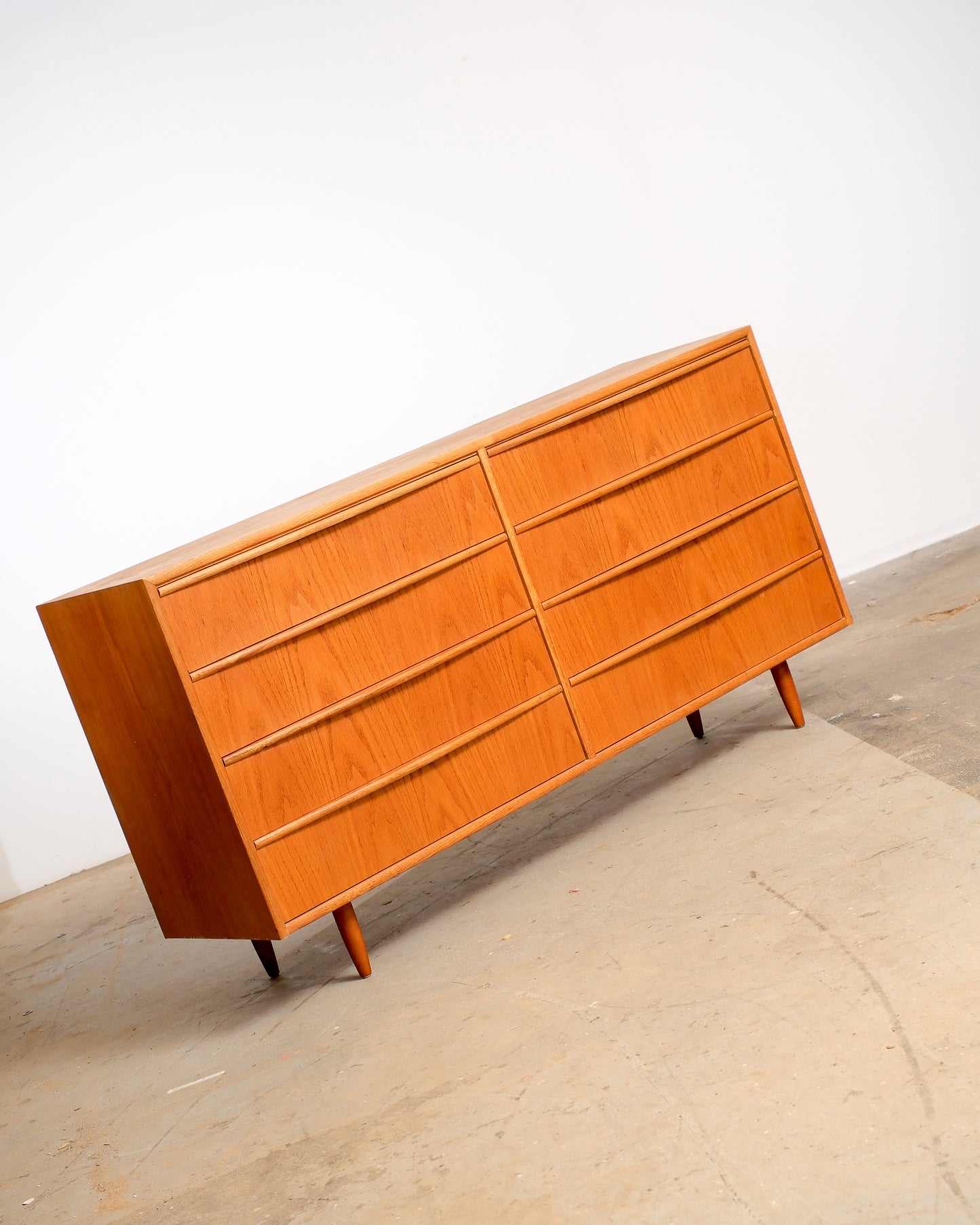 MCM Teak Eight Drawer Dresser