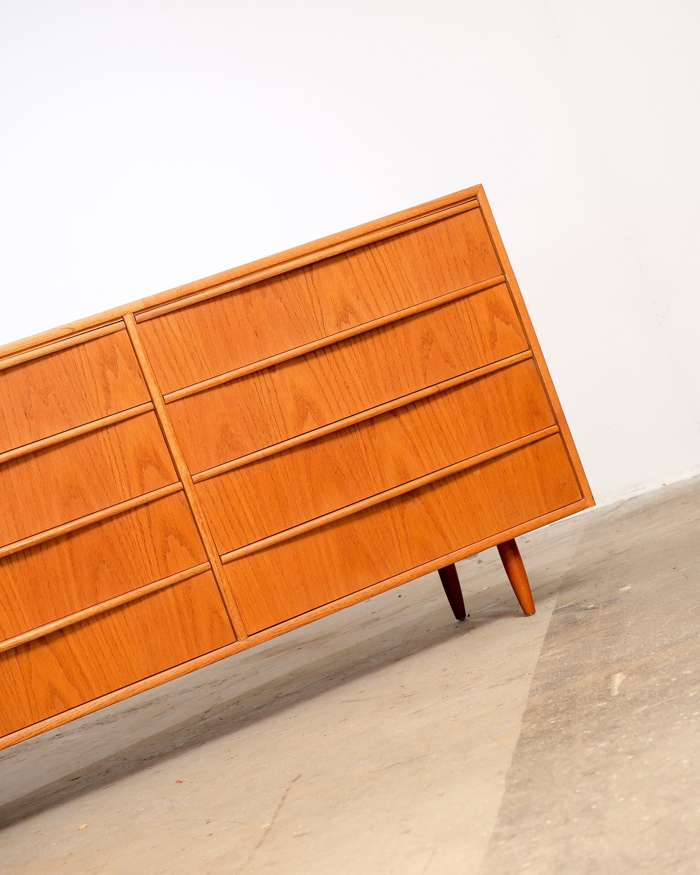 MCM Teak Eight Drawer Dresser