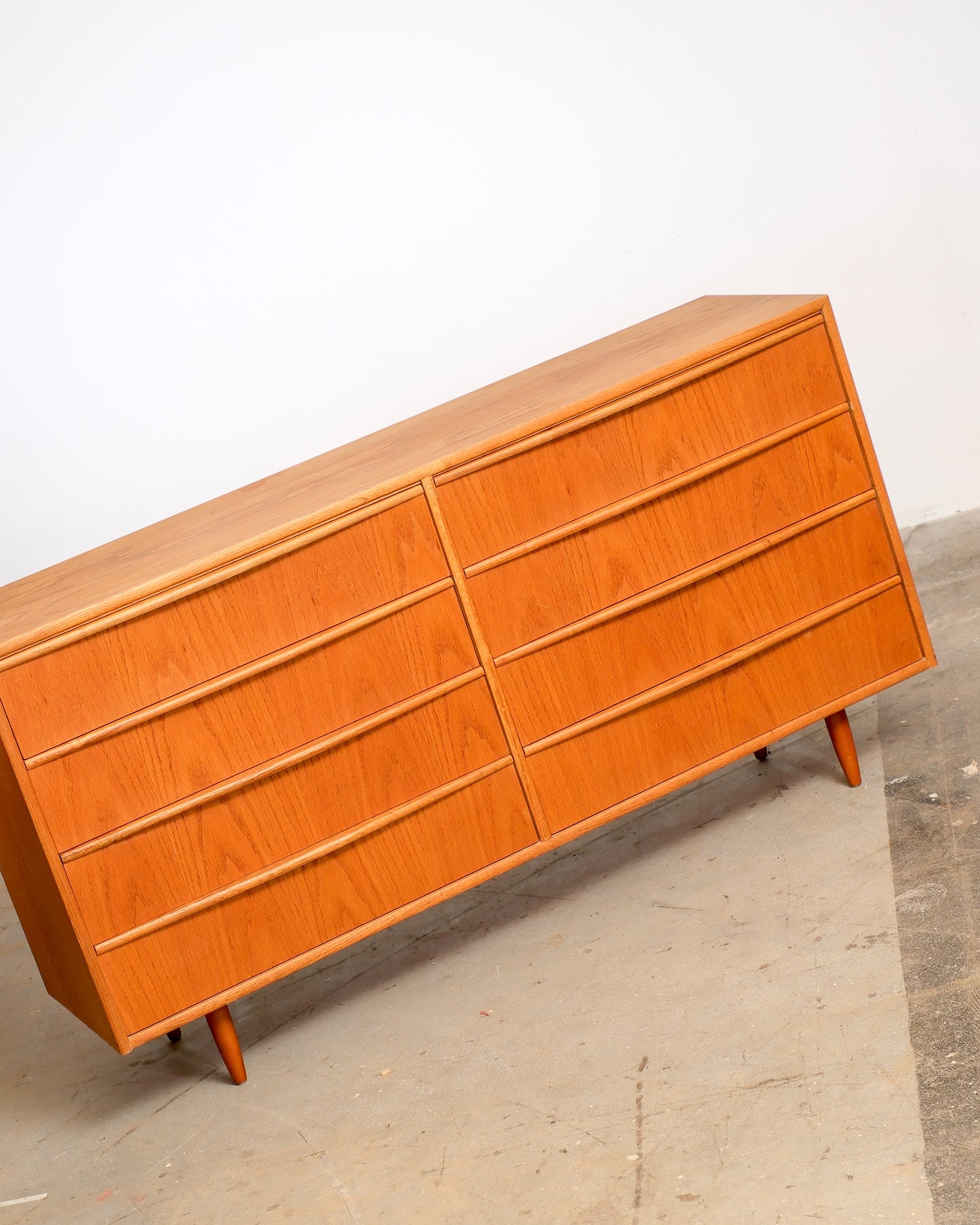MCM Teak Eight Drawer Dresser