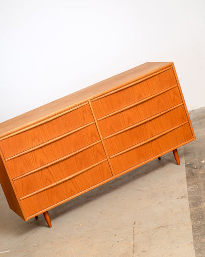 MCM Teak Eight Drawer Dresser