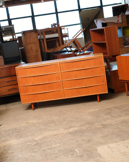 MCM Teak Eight Drawer Dresser