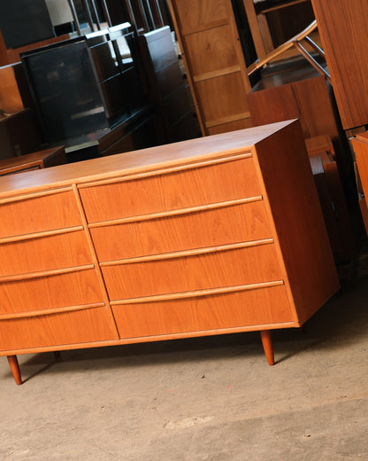 MCM Teak Eight Drawer Dresser