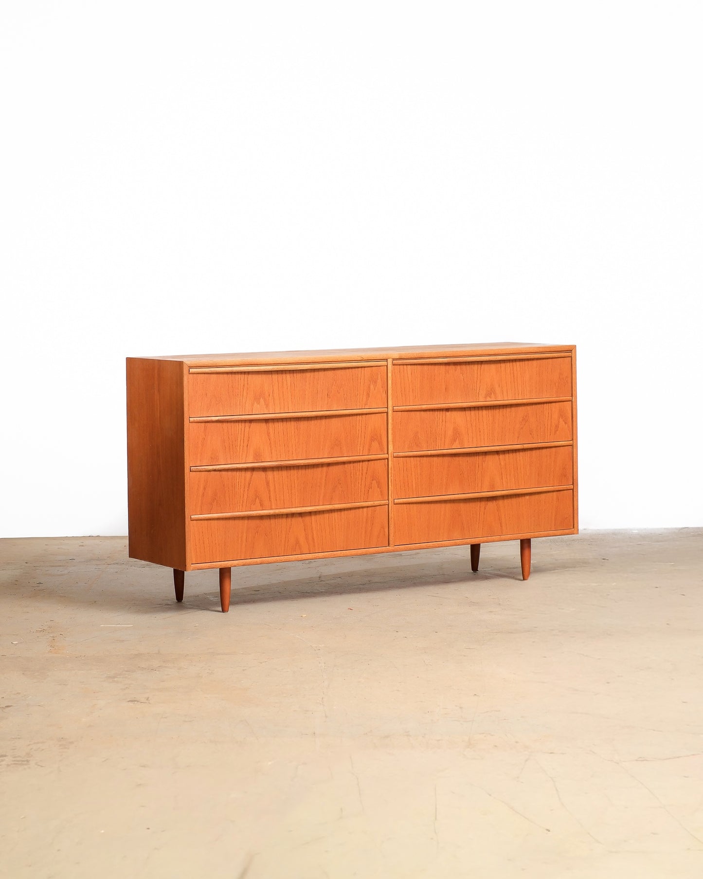 MCM Teak Eight Drawer Dresser