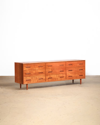 MCM Danish Teak Nine Drawer Dresser