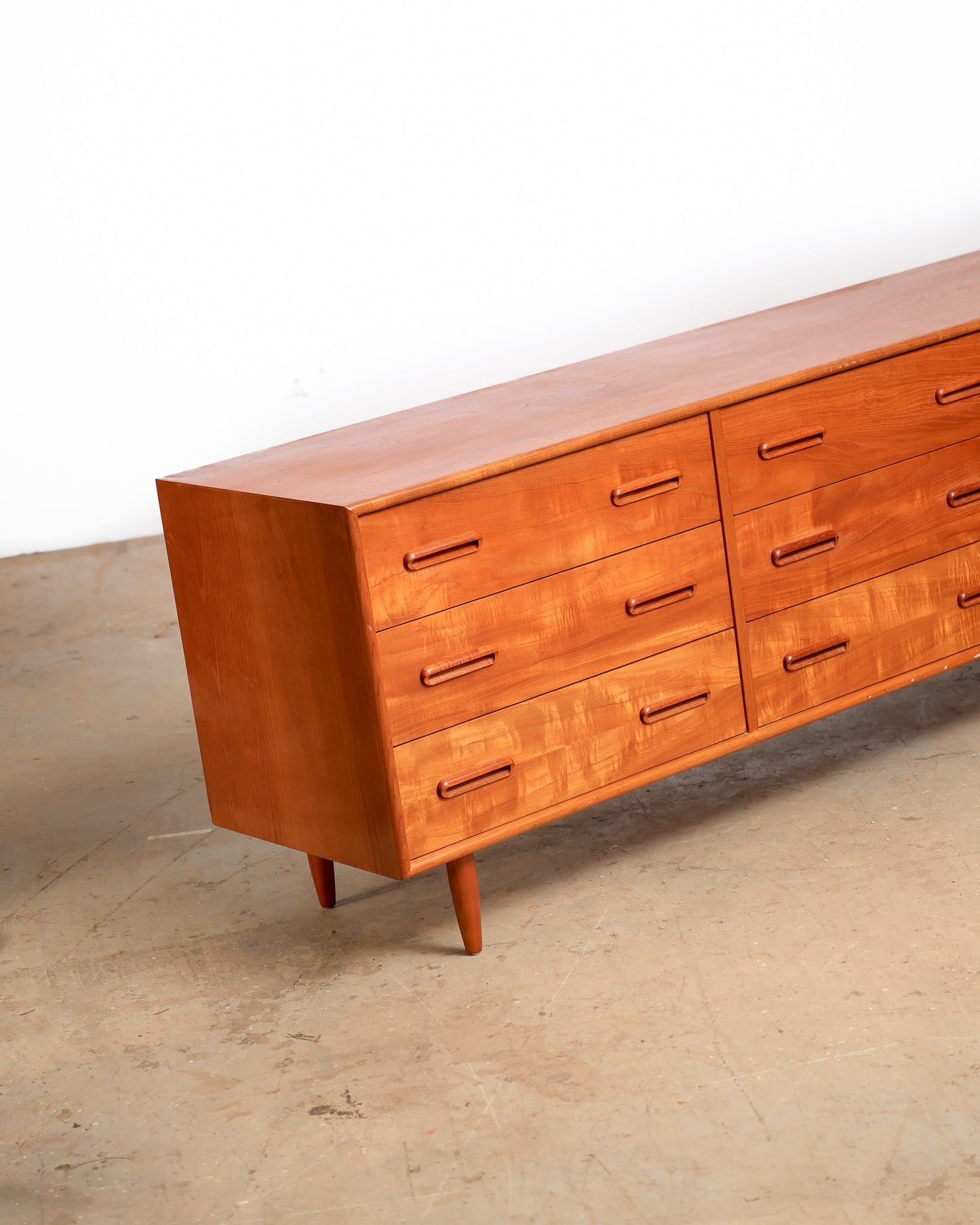MCM Danish Teak Nine Drawer Dresser
