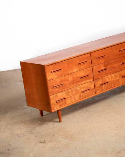 MCM Danish Teak Nine Drawer Dresser