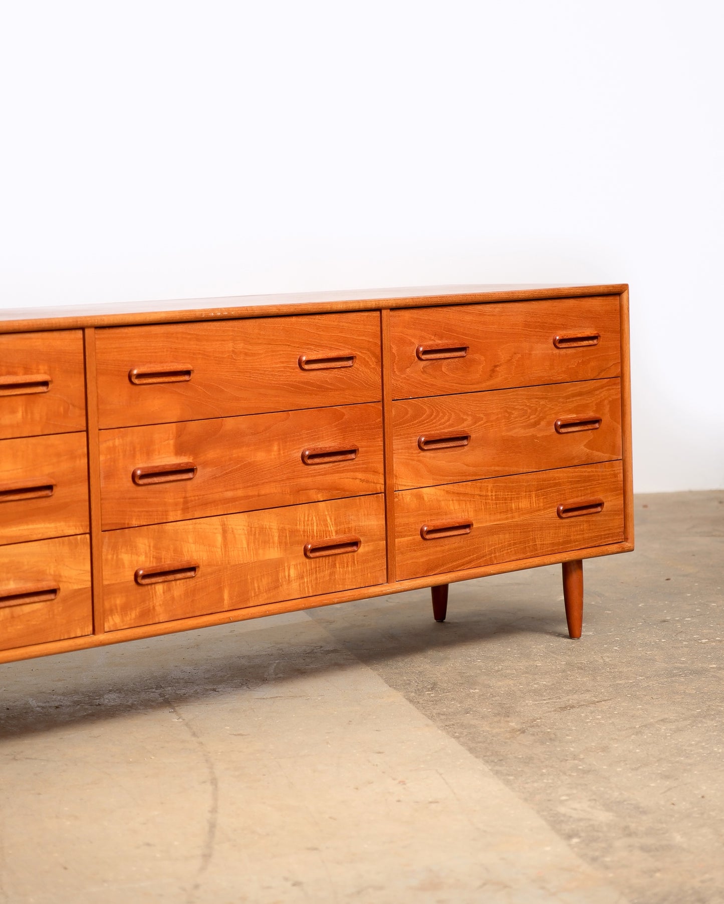 MCM Danish Teak Nine Drawer Dresser