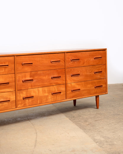 MCM Danish Teak Nine Drawer Dresser