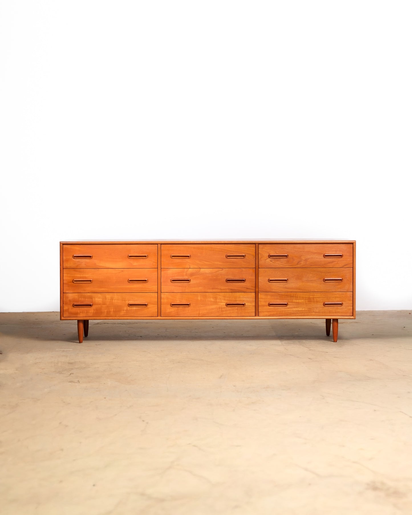 MCM Danish Teak Nine Drawer Dresser
