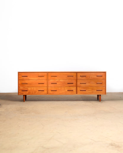 MCM Danish Teak Nine Drawer Dresser