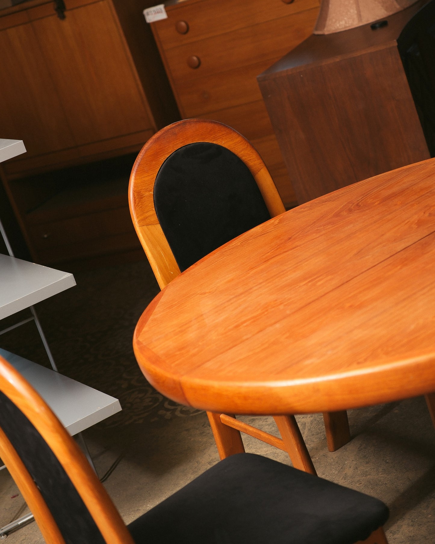 MCM Teak Round Table Set