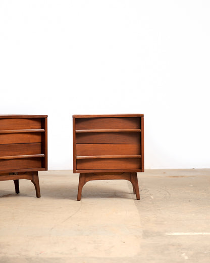 MCM Brutalist Dark Walnut Nightstands