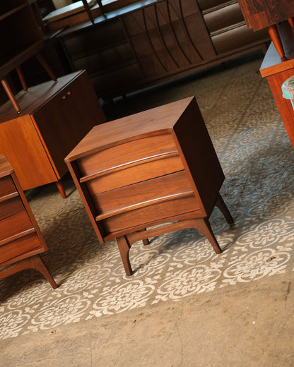 MCM Brutalist Dark Walnut Nightstands