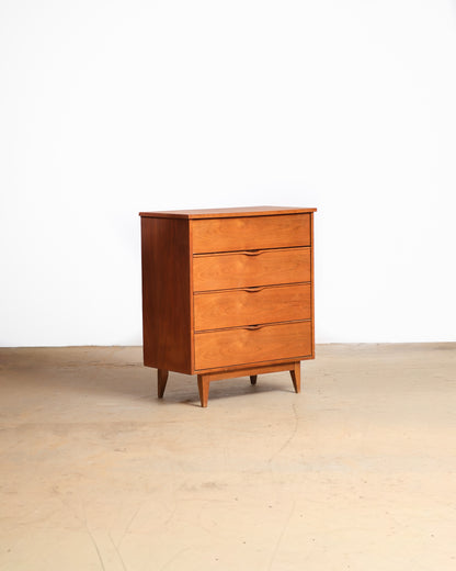 MCM Walnut Tallboy Dresser