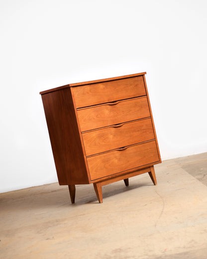MCM Walnut Tallboy Dresser