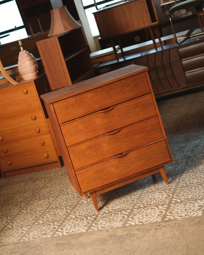 MCM Walnut Tallboy Dresser