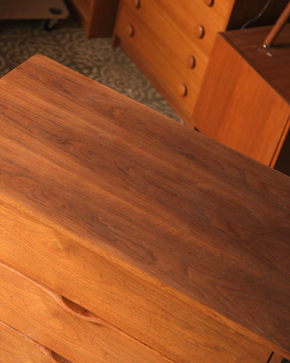 MCM Walnut Tallboy Dresser