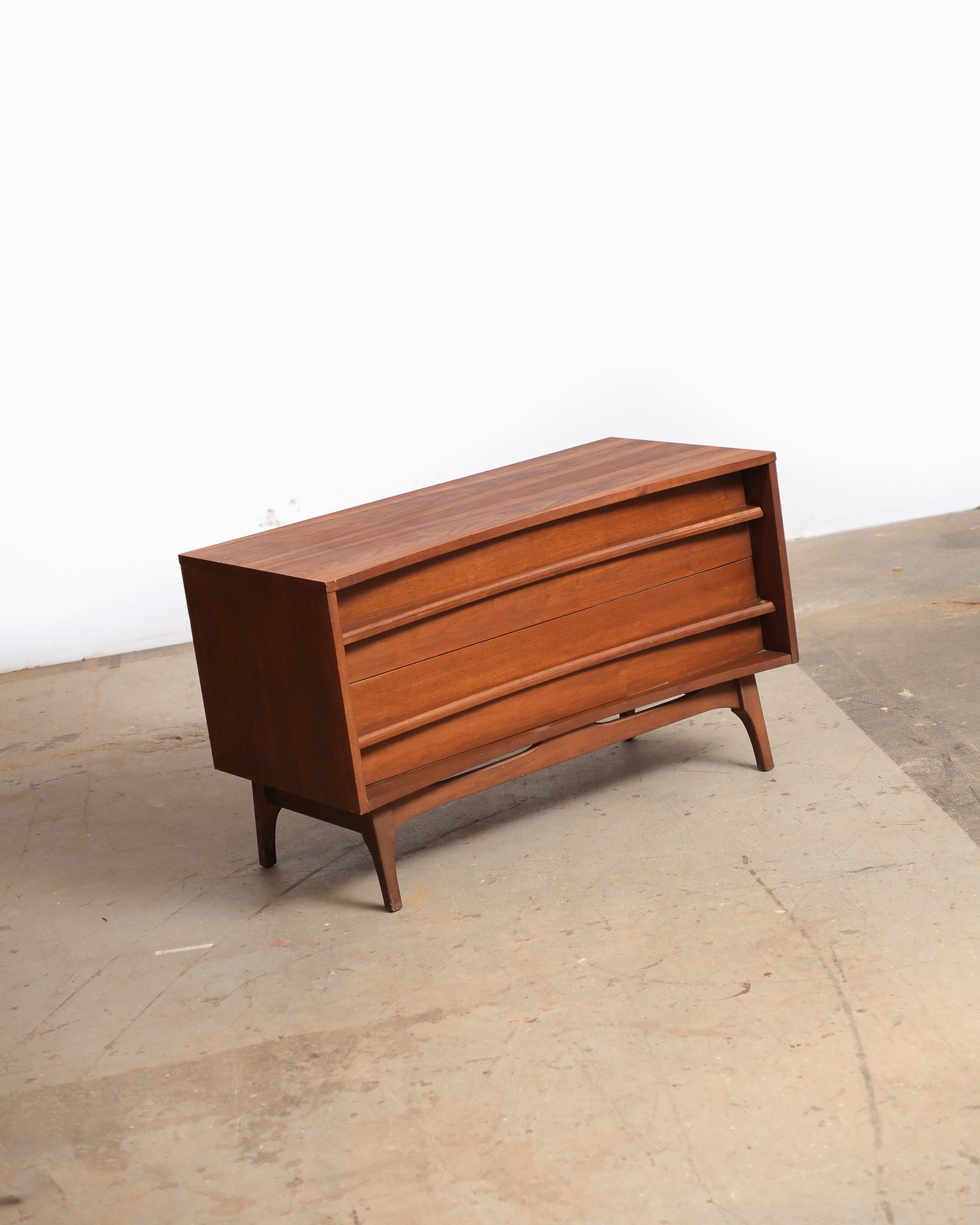 MCM Brutalist Dark Walnut Dresser / Cabinet