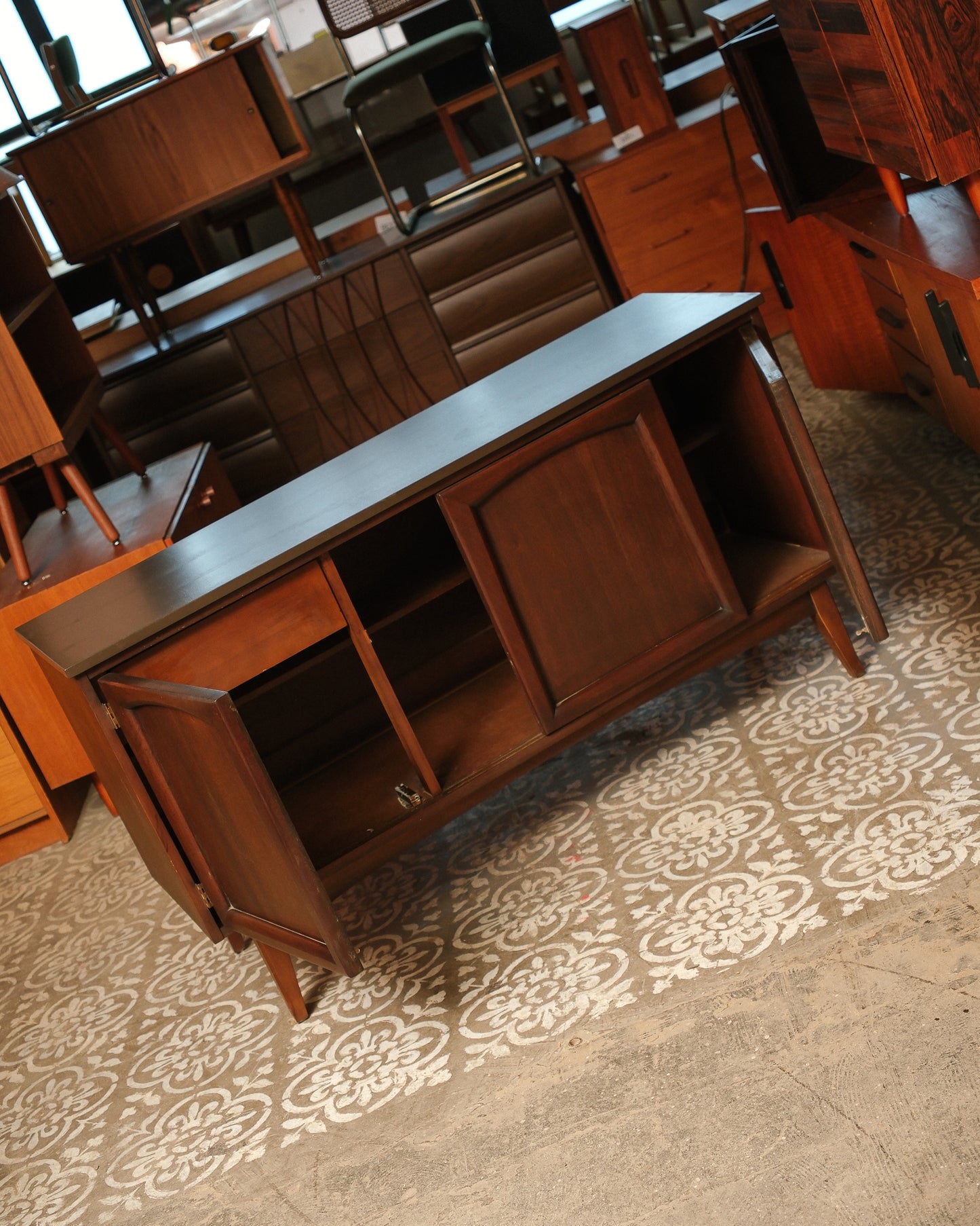 MCM Walnut Buffet Credenza