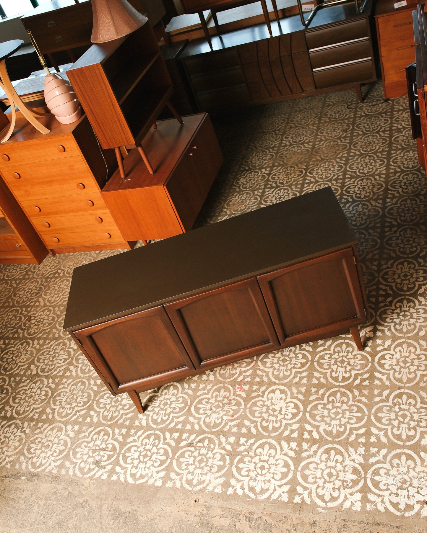 MCM Walnut Buffet Credenza