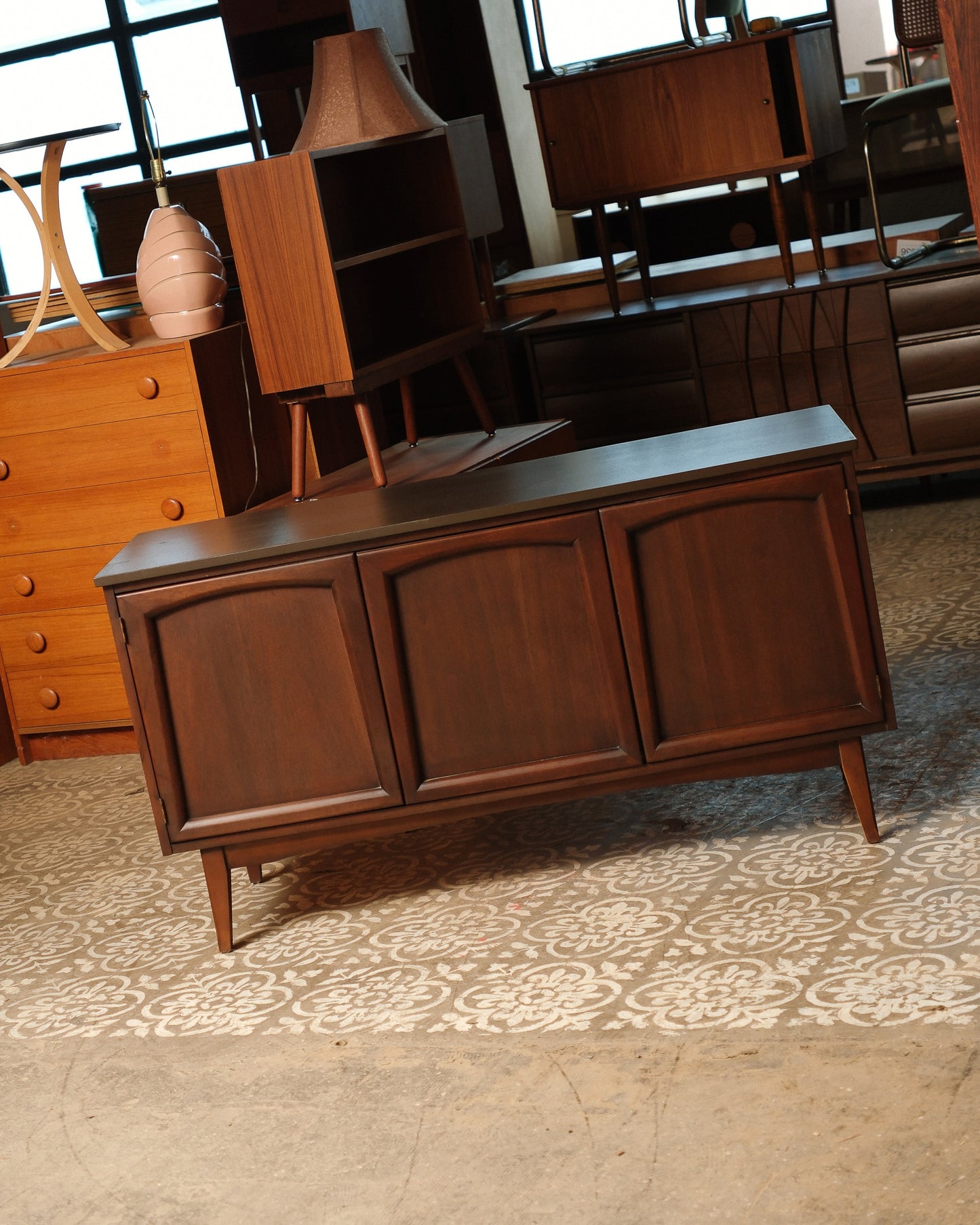 MCM Walnut Buffet Credenza