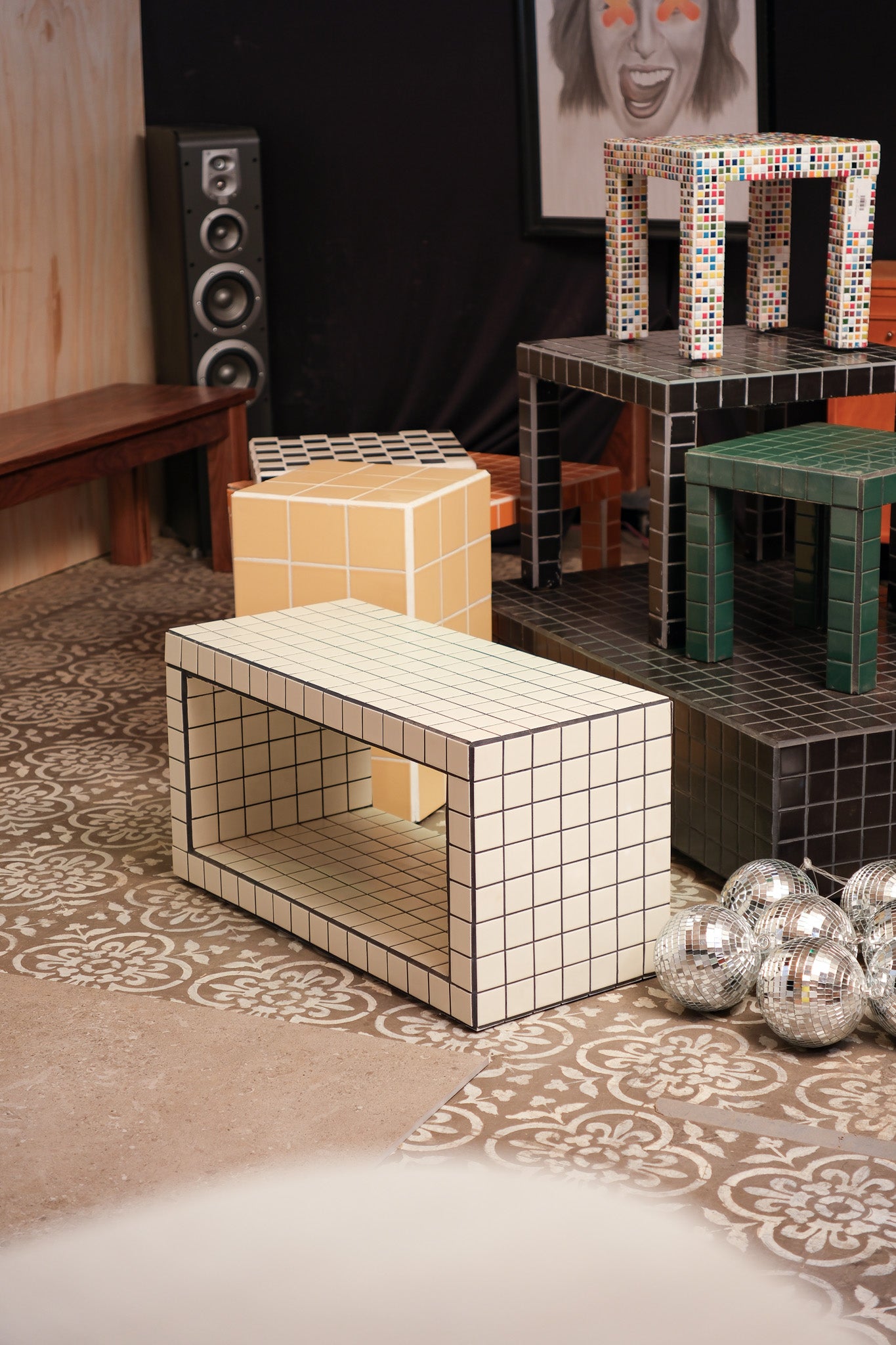 White Tiled Coffee Table