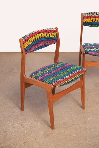 Oriental Upholstery Teak Chair Set