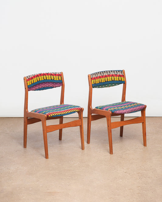 Oriental Upholstery Teak Chair Set