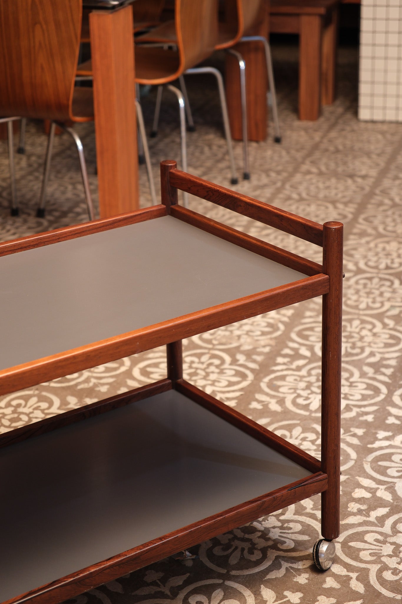 MCM Rosewood Bar Cart