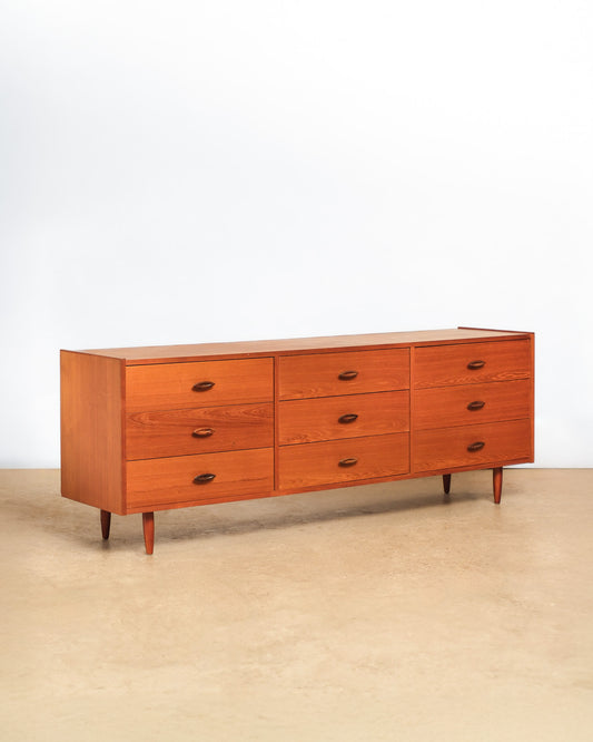 MCM Teak Wide Dresser