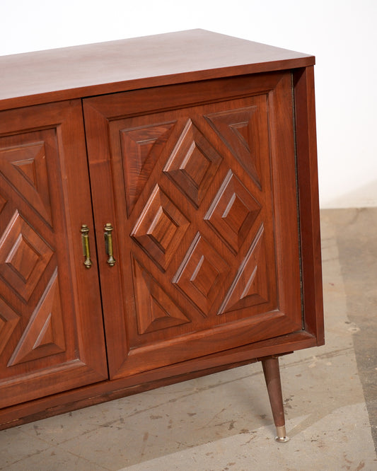 MCM Brutalist Dark Walnut Dresser