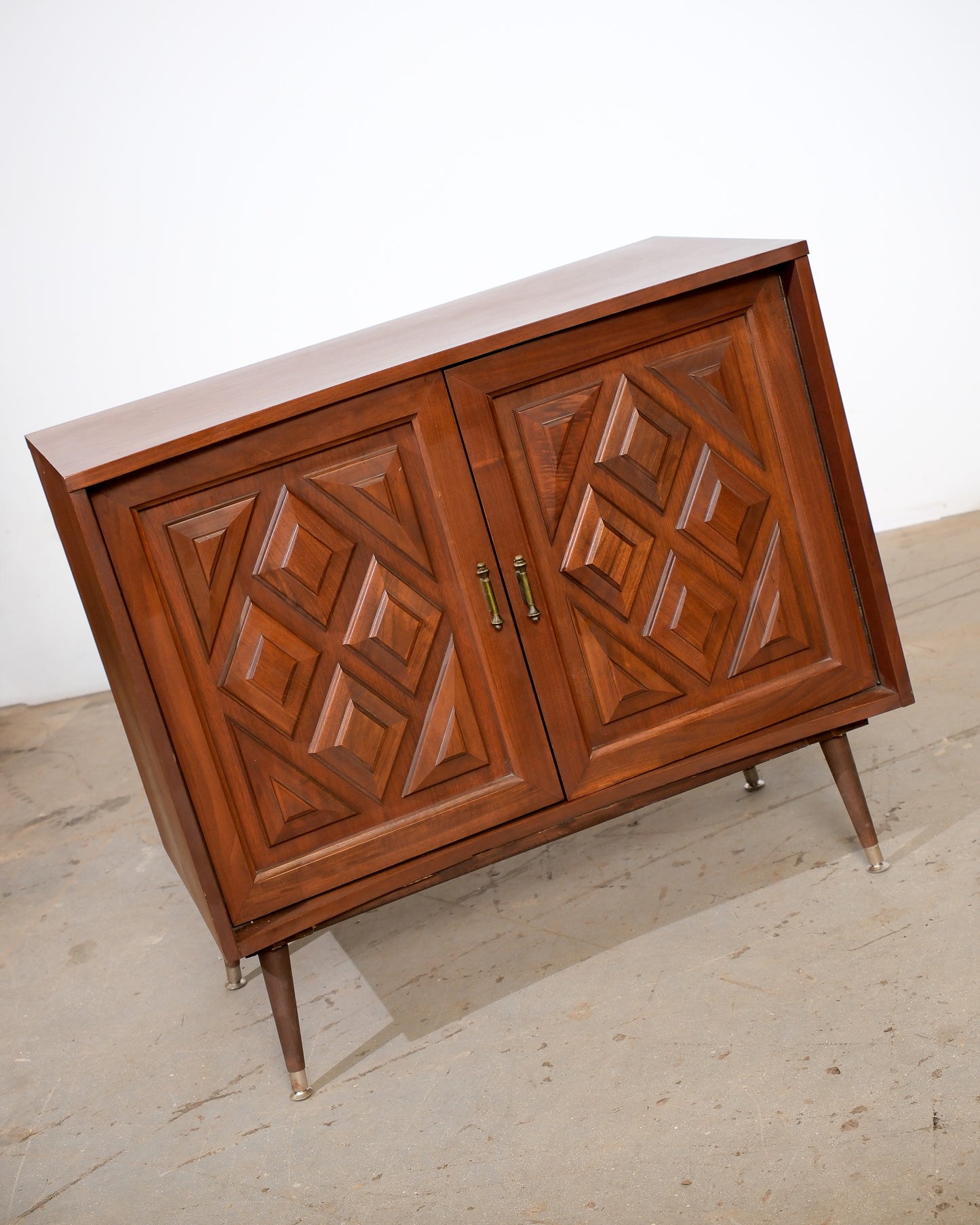 MCM Brutalist Dark Walnut Dresser