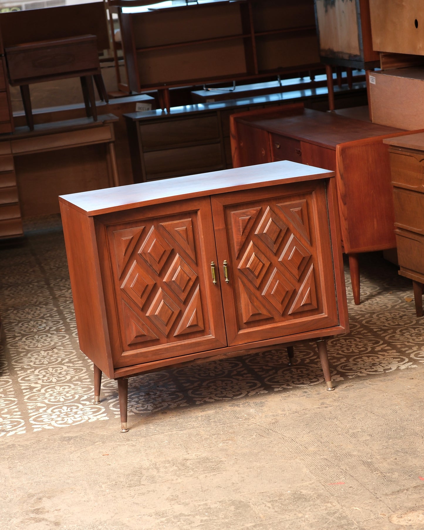 MCM Brutalist Dark Walnut Dresser