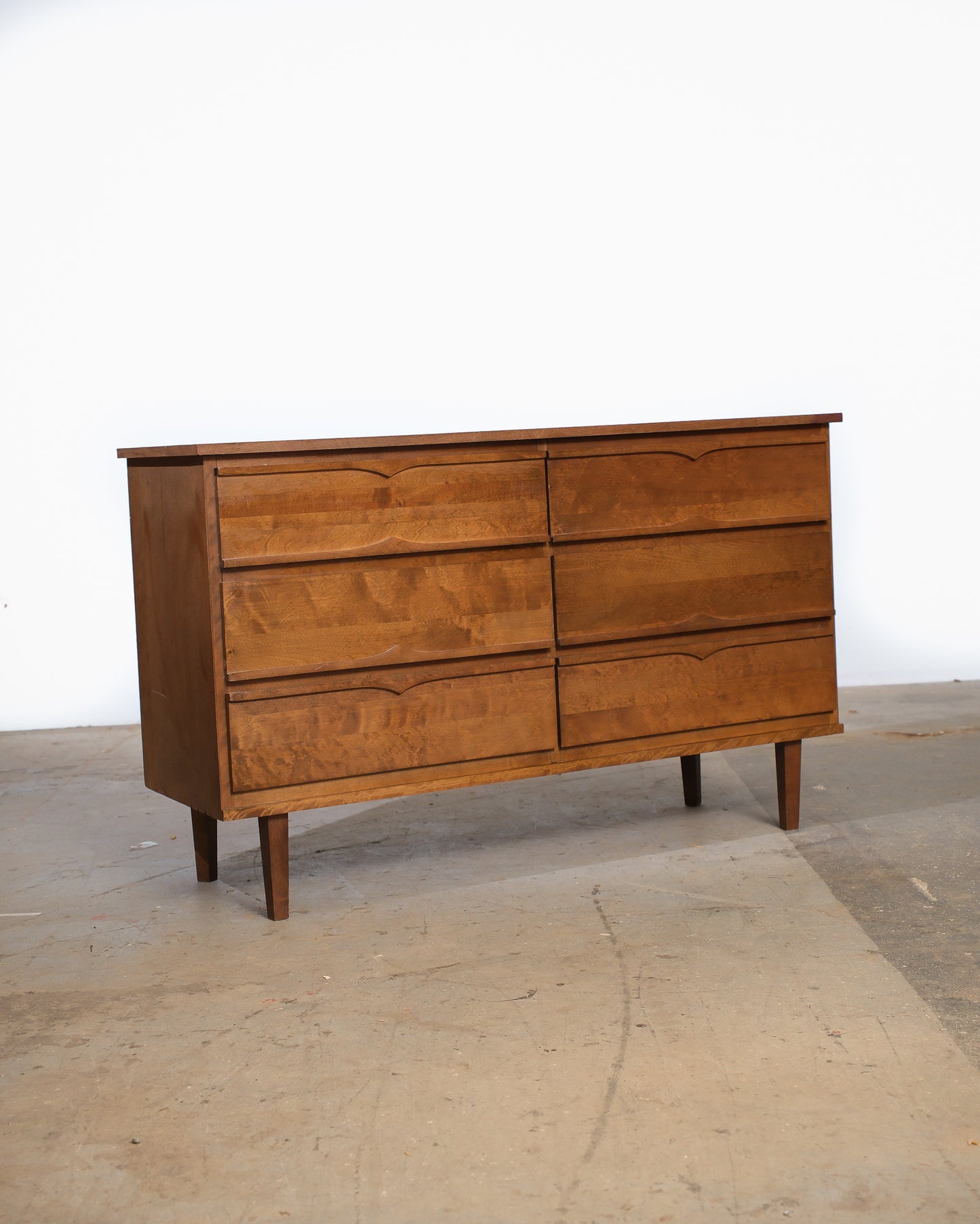 MCM Walnut Style 6-Drawer Dresser