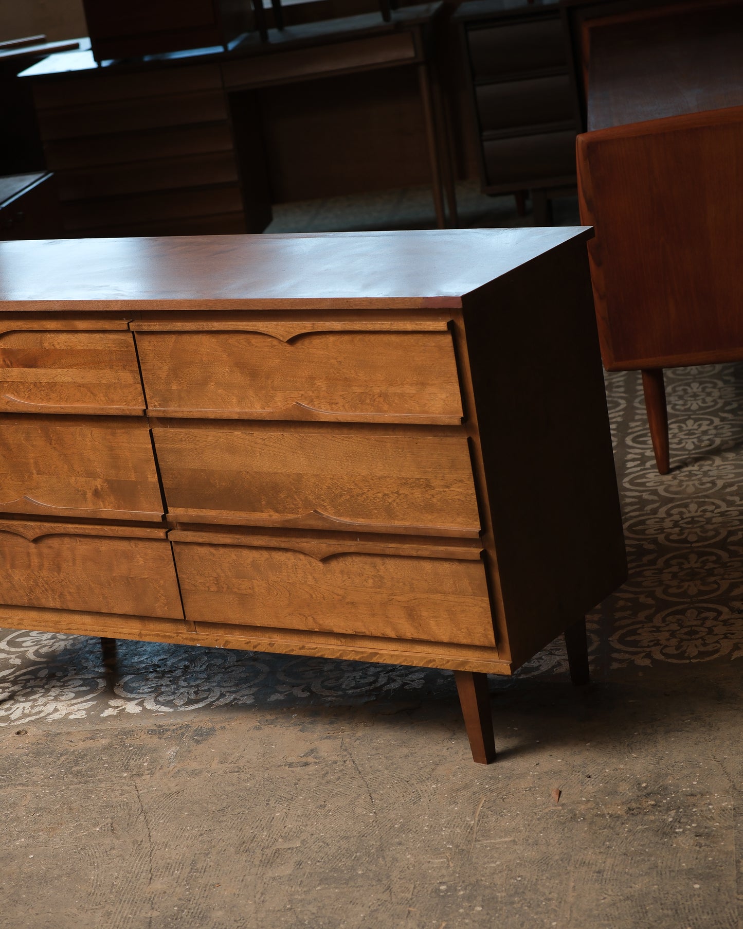 MCM Walnut Style 6-Drawer Dresser
