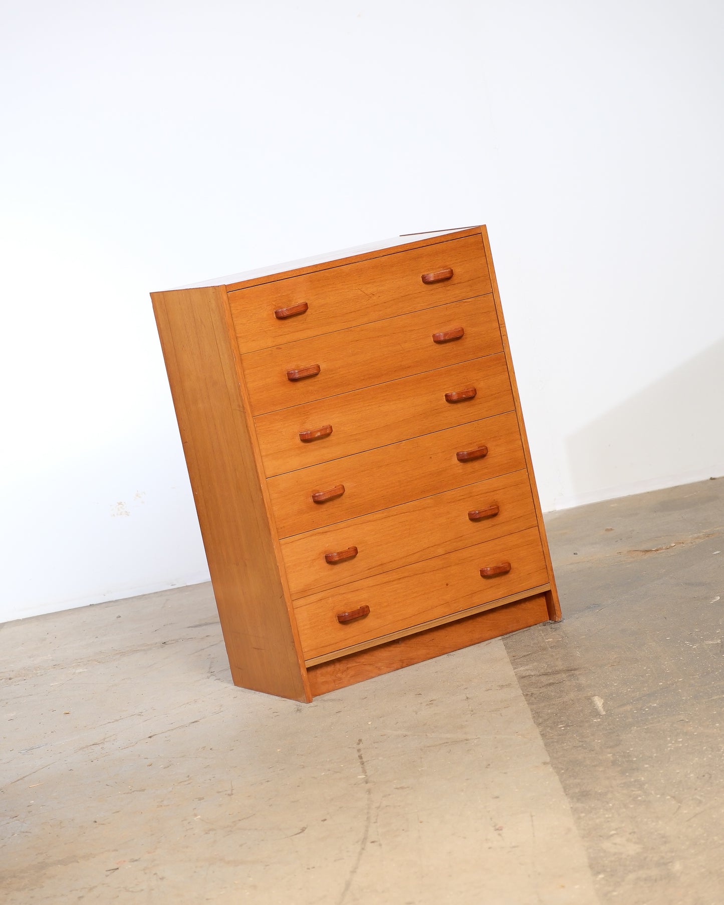 MCM Danish Teak Tallboy Dresser