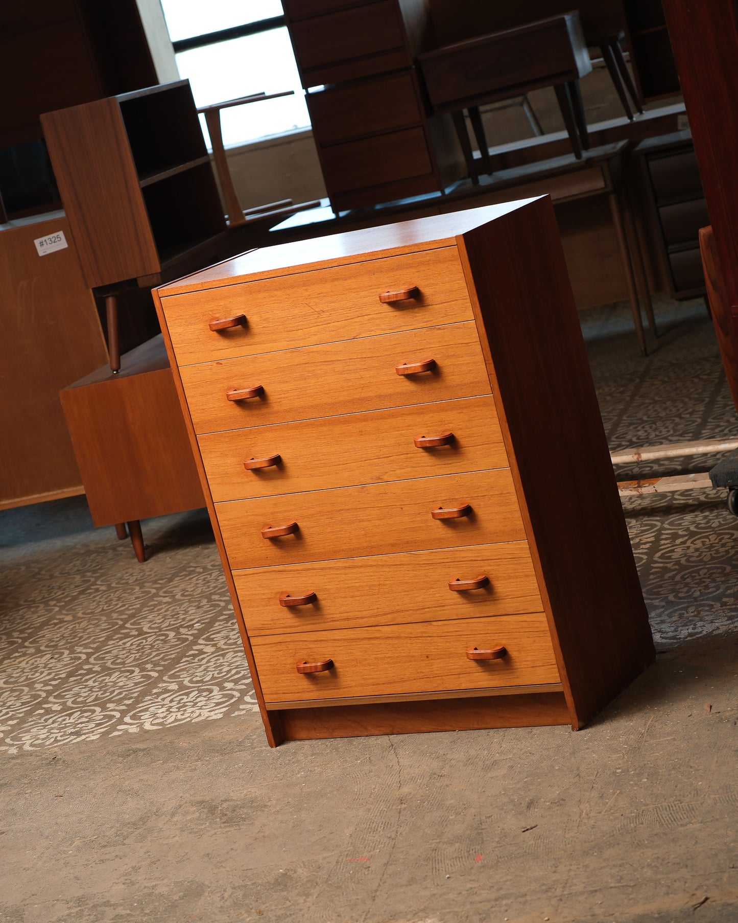 MCM Danish Teak Tallboy Dresser