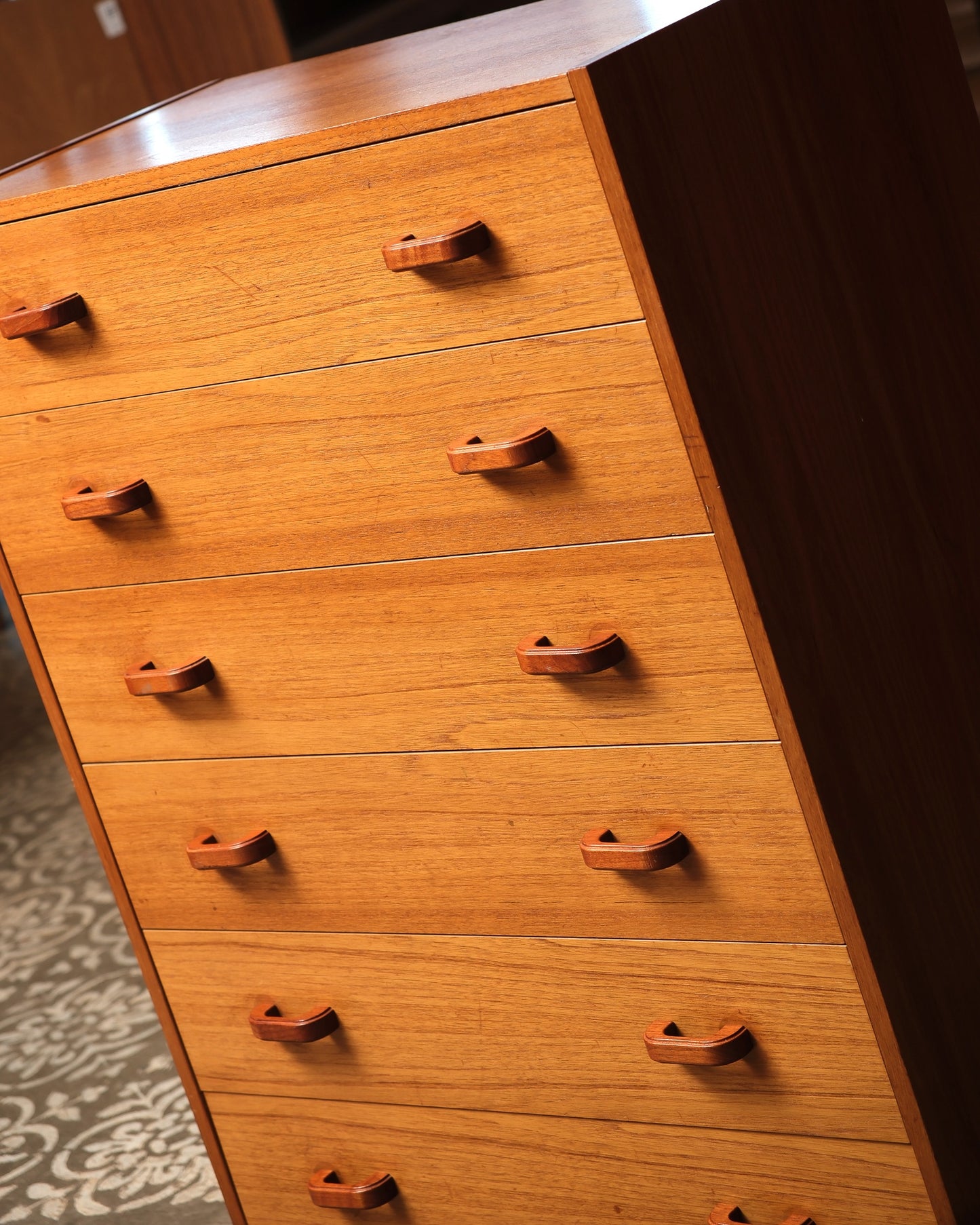 MCM Danish Teak Tallboy Dresser