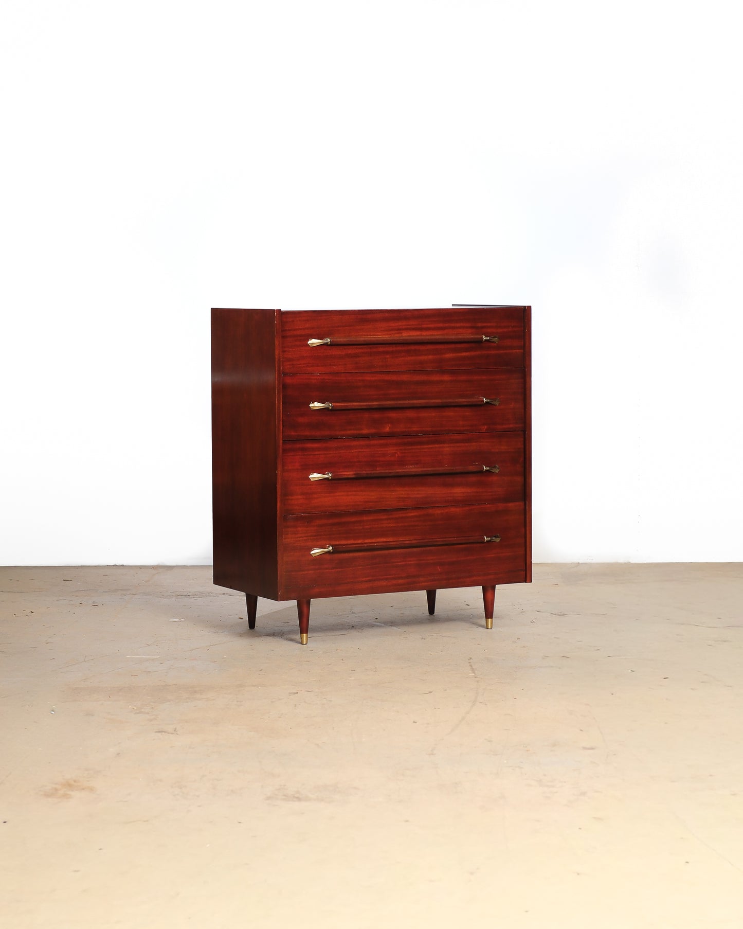 MCM Mahogany Tallboy Dresser by Pepplers