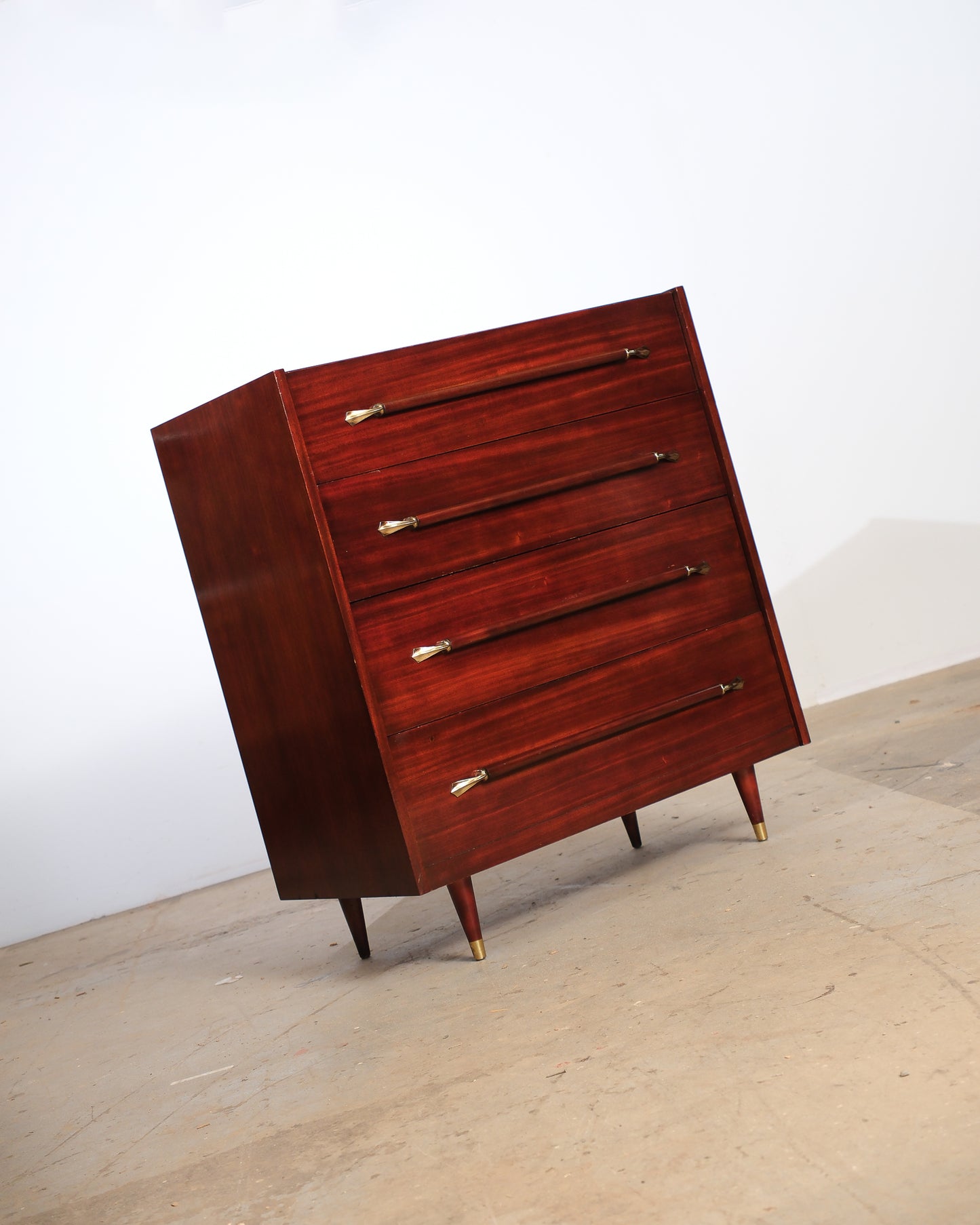 MCM Mahogany Tallboy Dresser by Pepplers