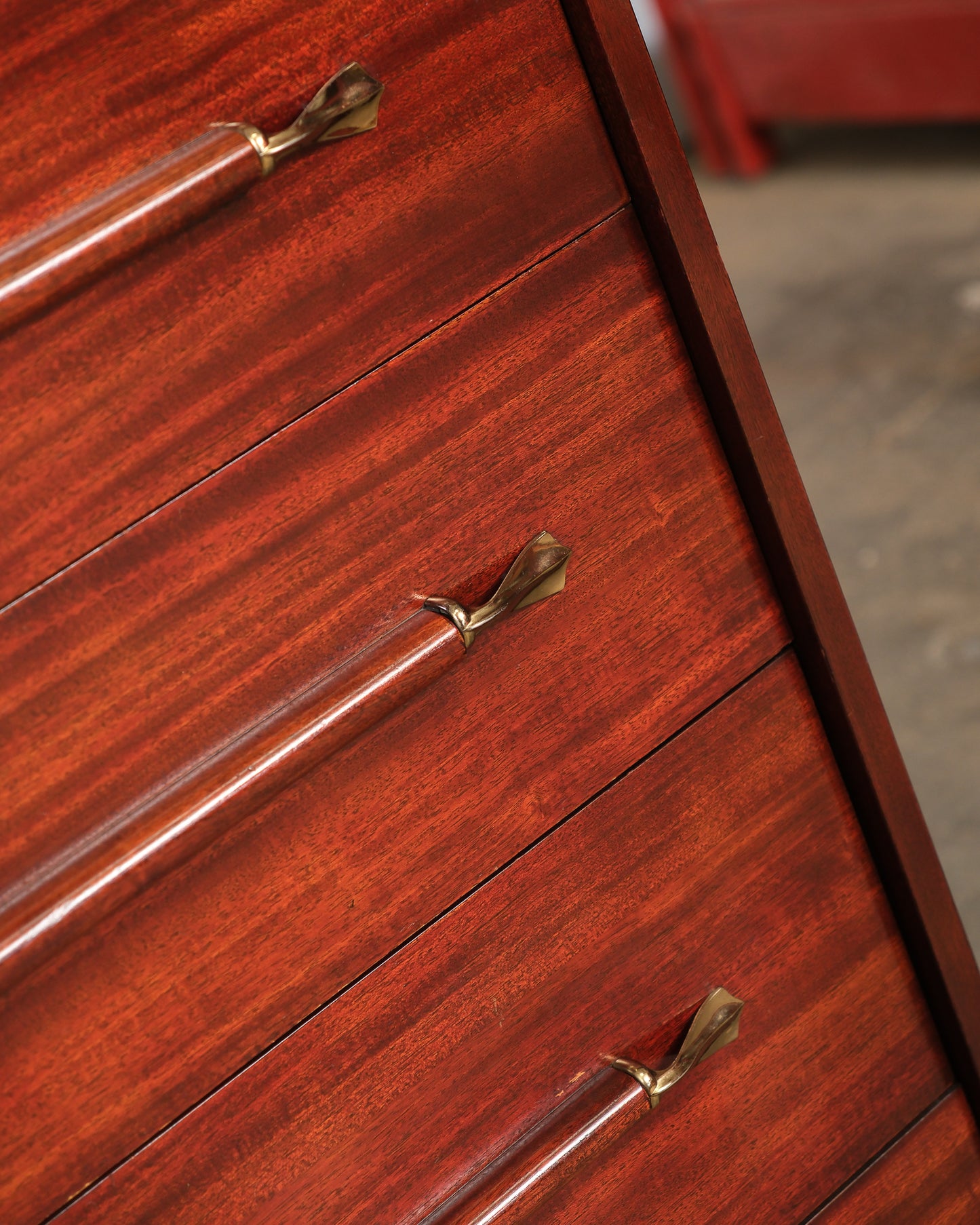 MCM Mahogany Tallboy Dresser by Pepplers