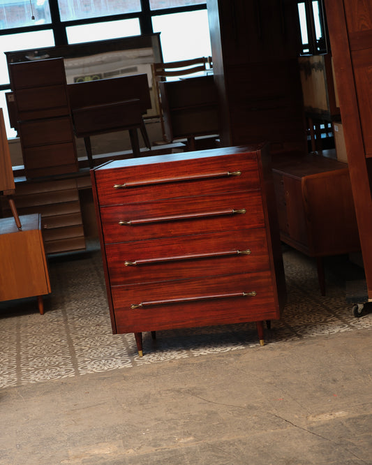 MCM Mahogany Tallboy Dresser by Pepplers