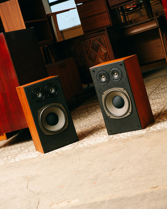 Vintage Realistic Optimus 21 Speakers with Stands