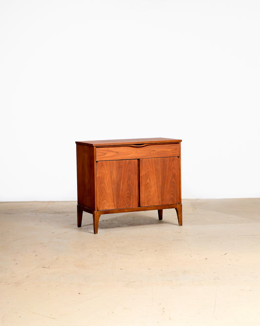 MCM Dark Walnut Cabinet / Vinyl Holder by KF (Restored)