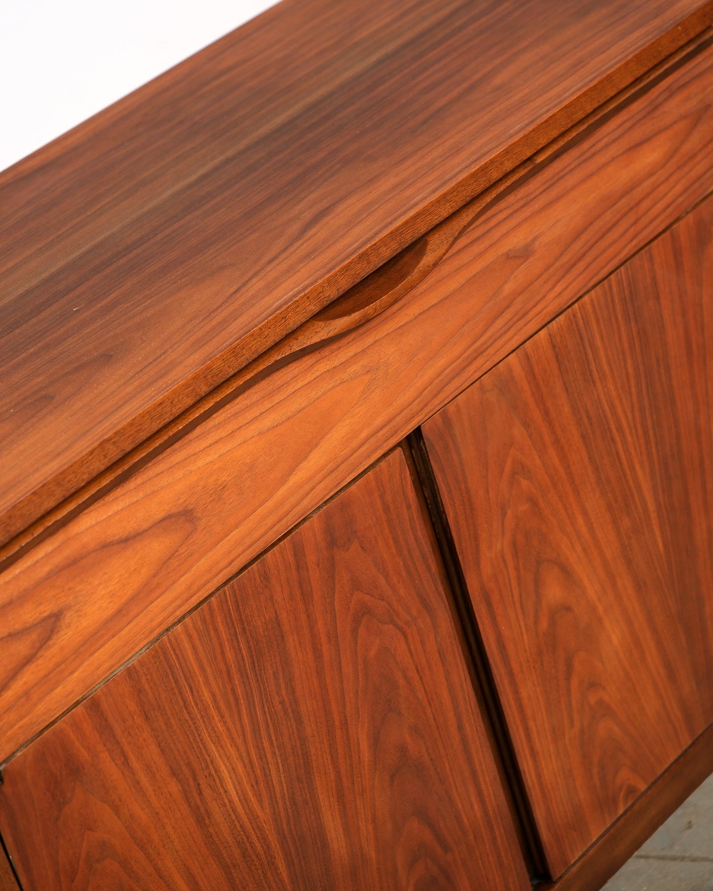 MCM Dark Walnut Cabinet / Vinyl Holder by KF (Restored)